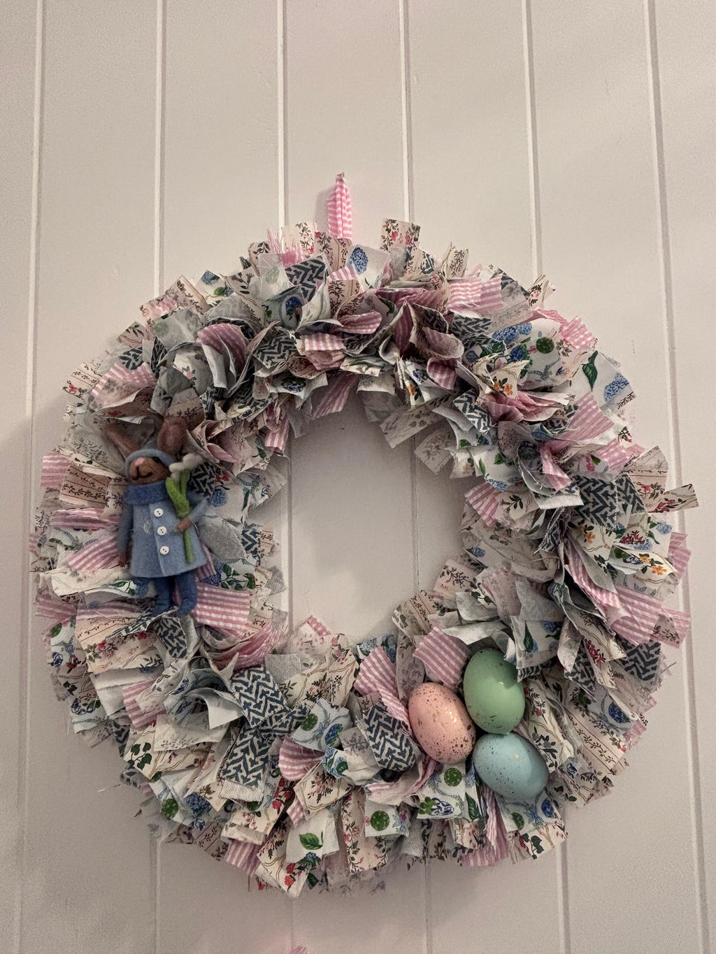 Easter rag wreaths
