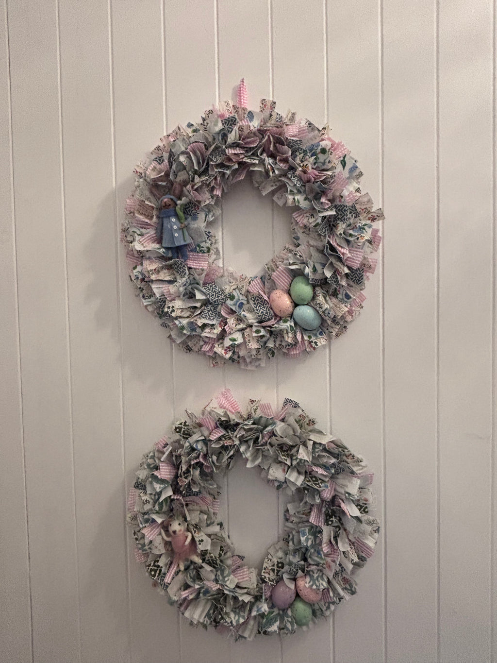 Easter rag wreaths