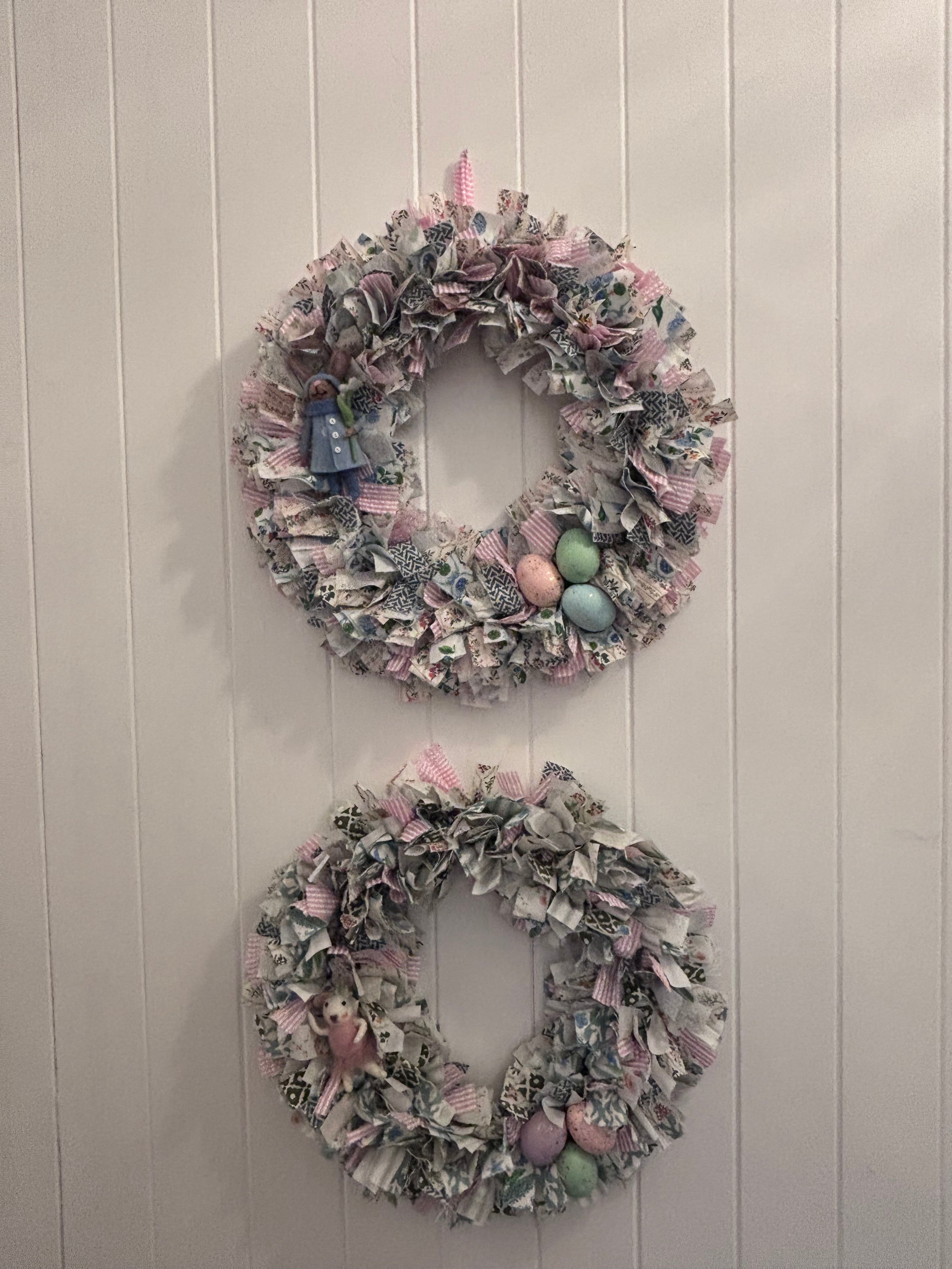 Easter rag wreaths