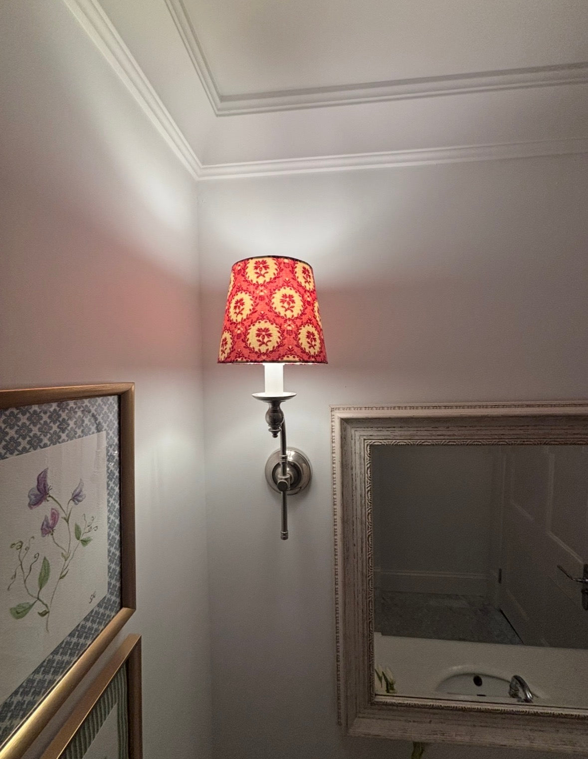 Pink Floris Wall Sconce Lampshades – Handmade Designer Shades