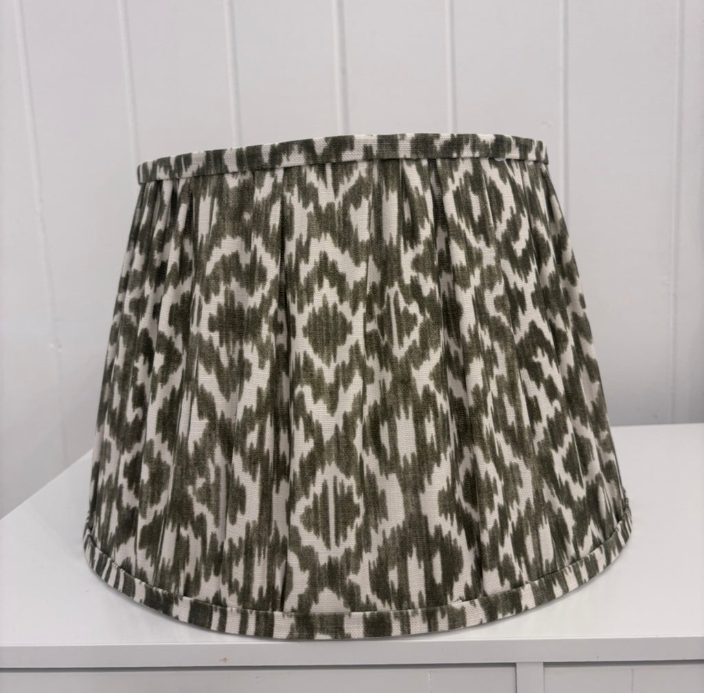 Olive Ikat gathered shade