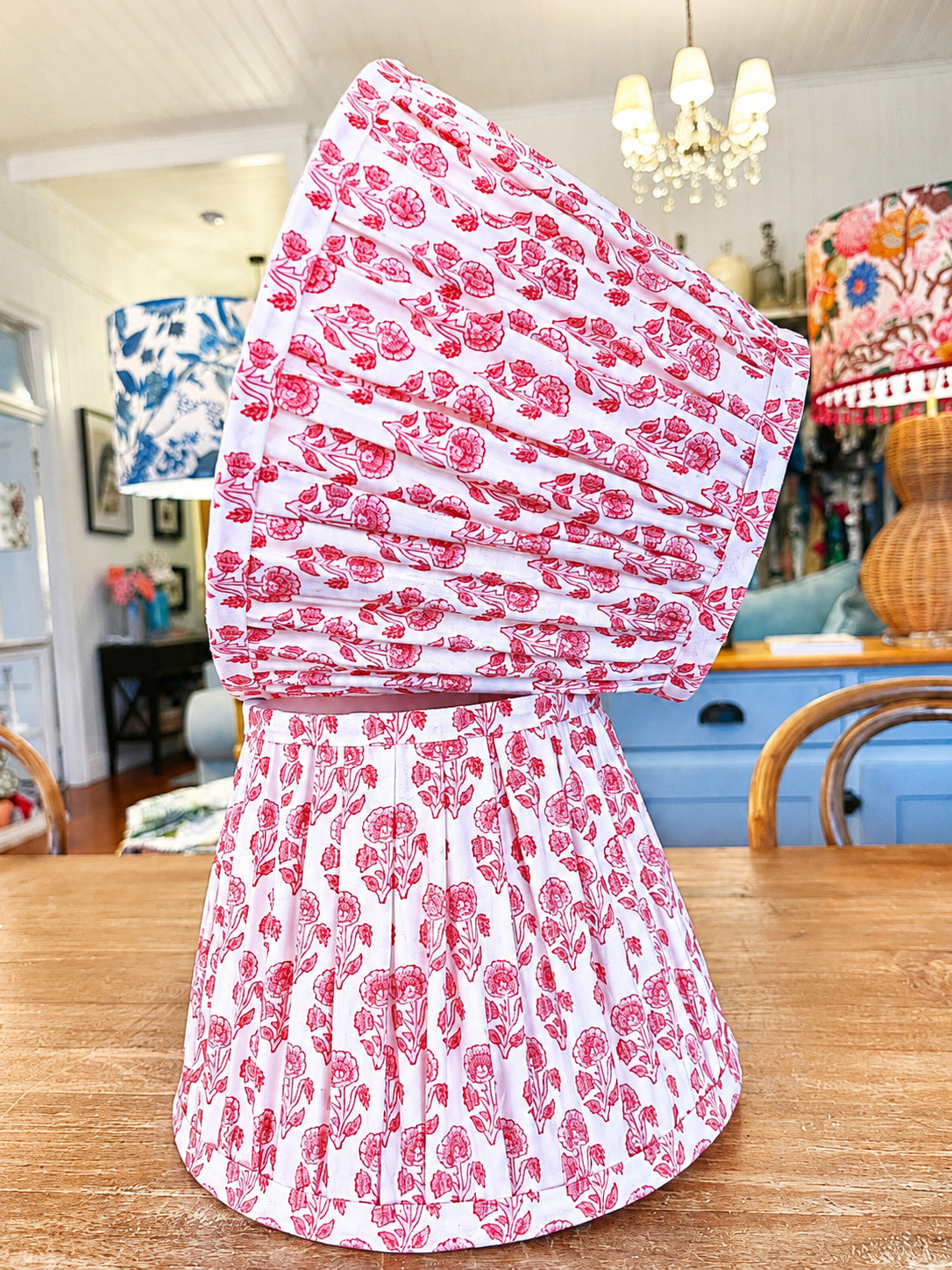 Pink floral Gathered shade