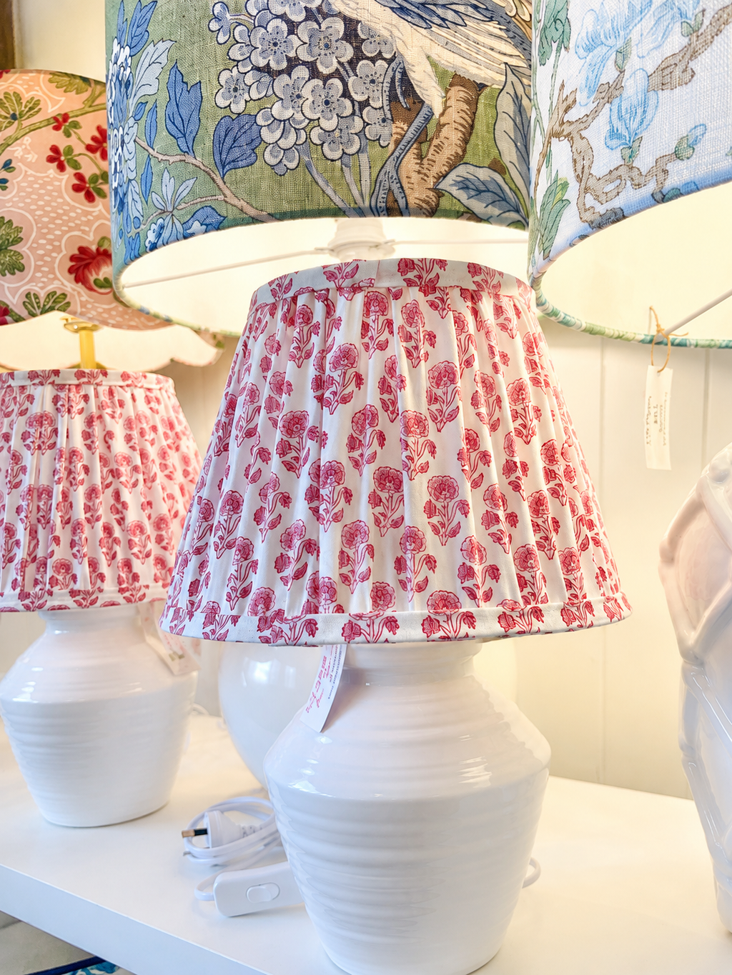Pink floral Gathered shade