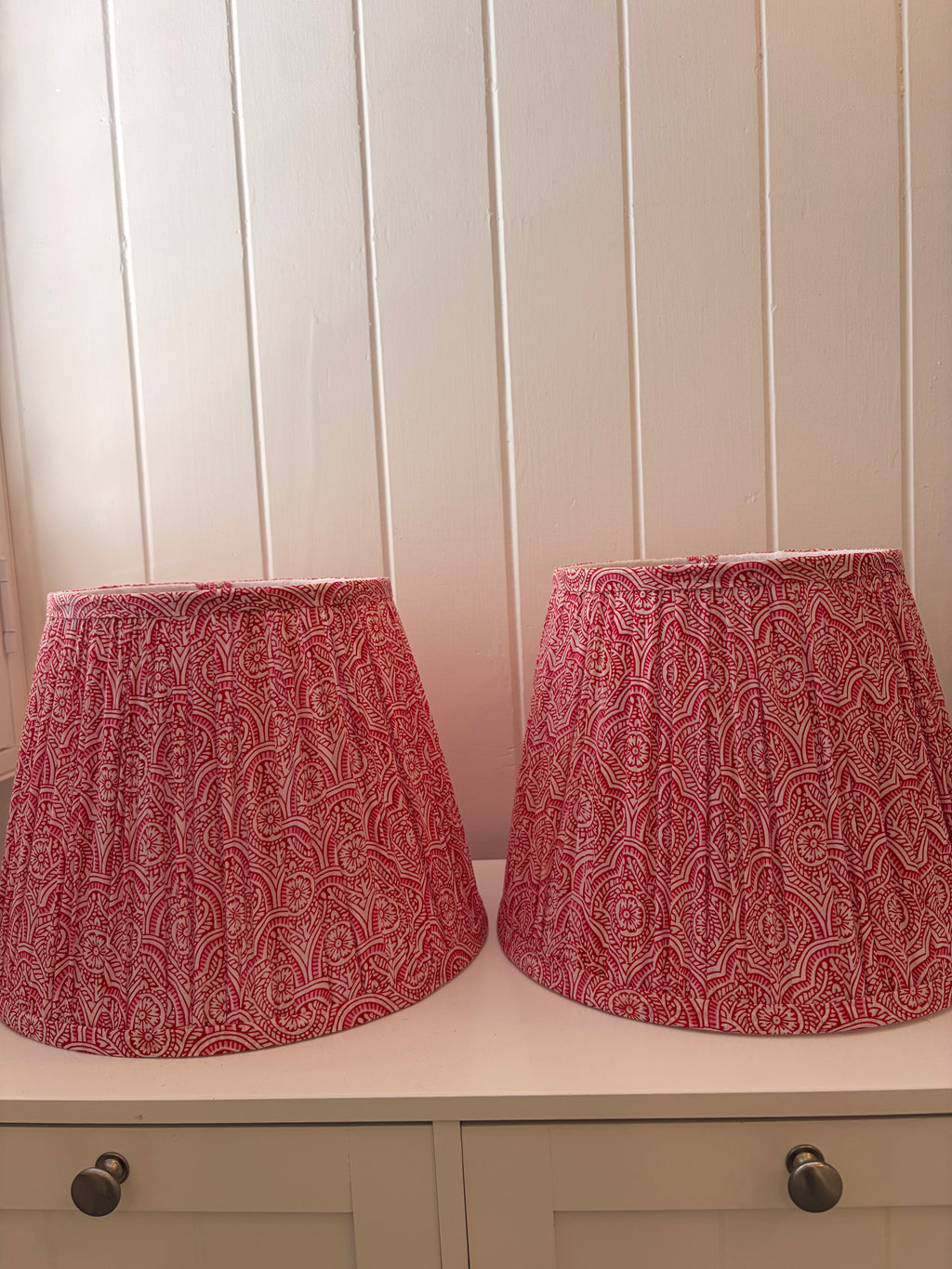 Pink gathered shade