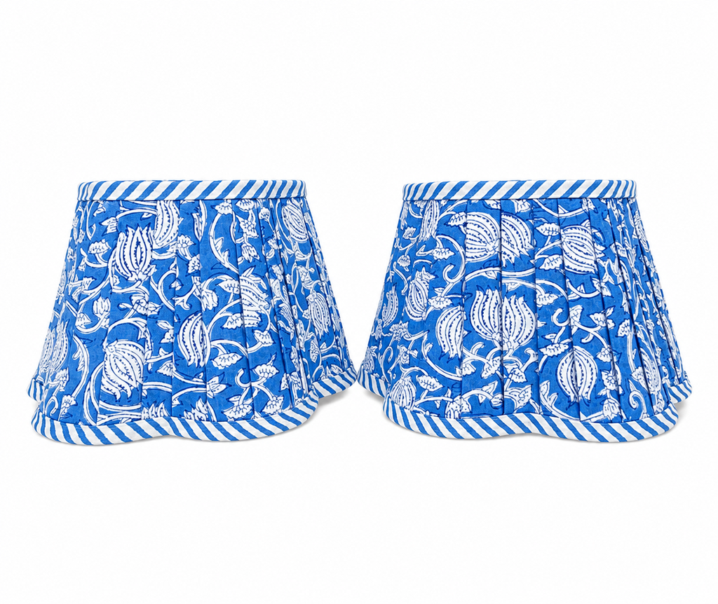 Scalloped pleated shades