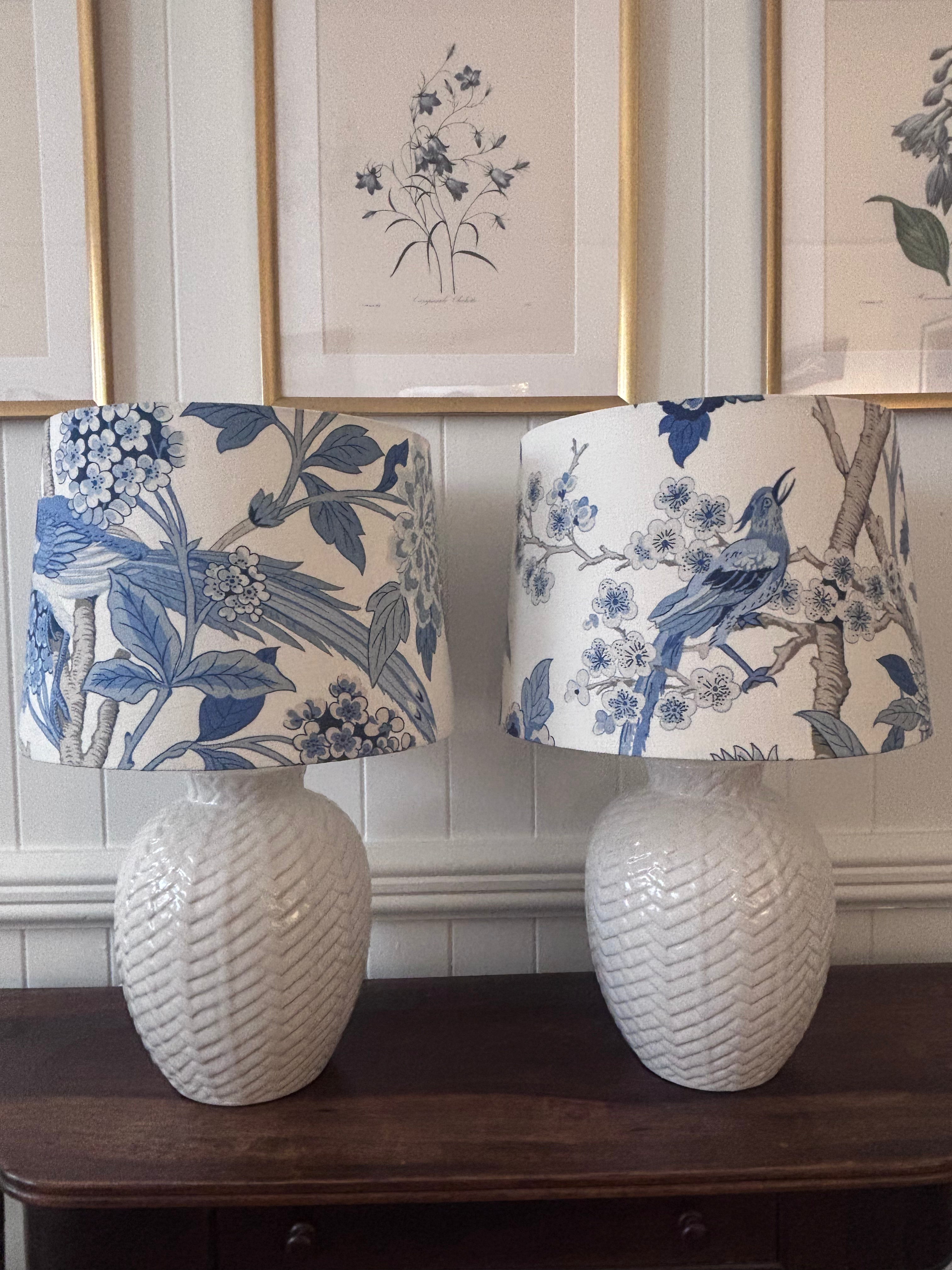 Hydrangea Bird lamps