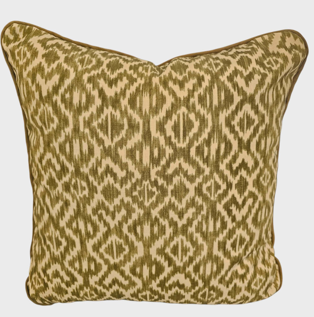 Ikat cushion Olive