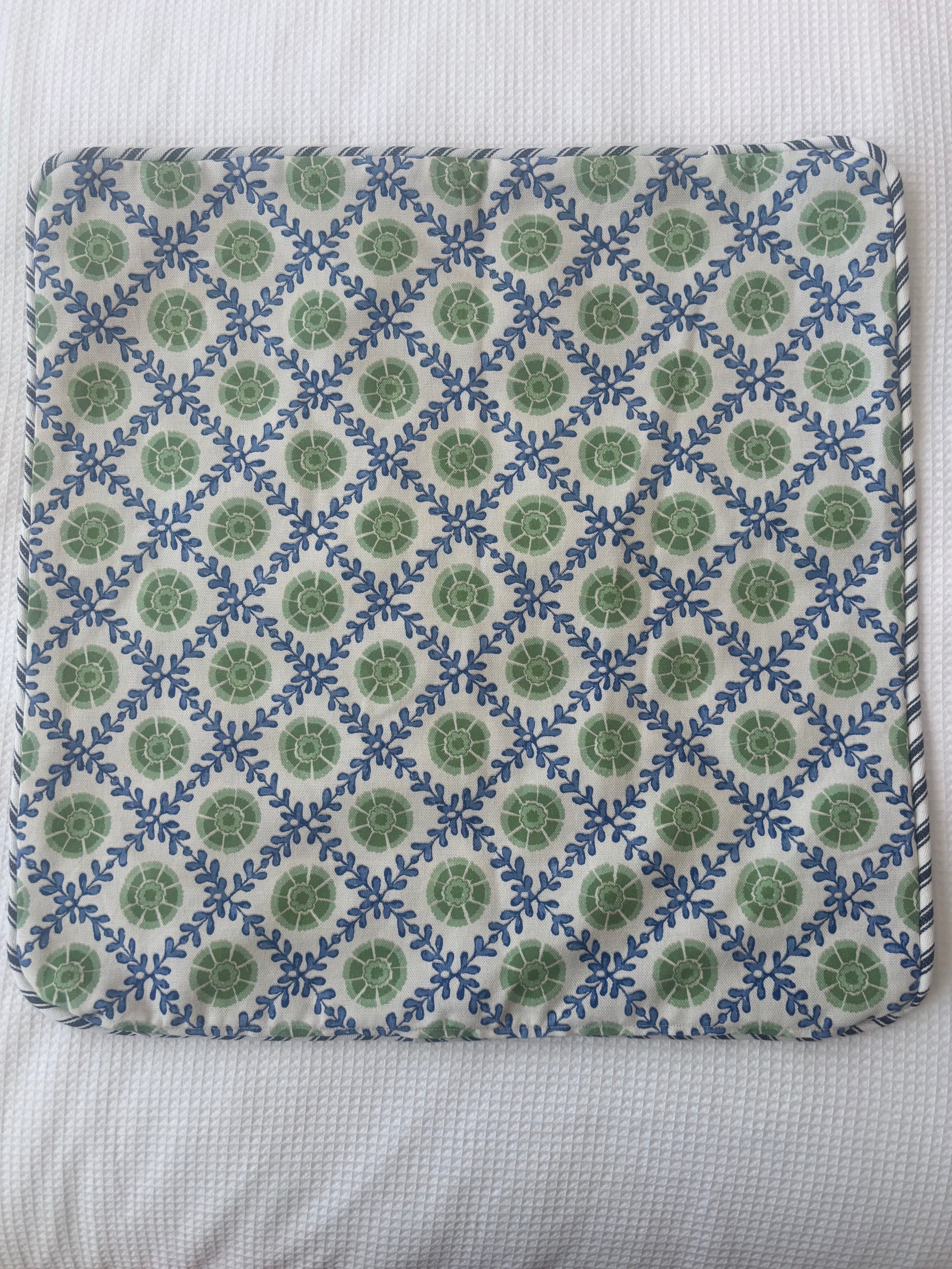 Patola lattice cushion cover Blue/Green