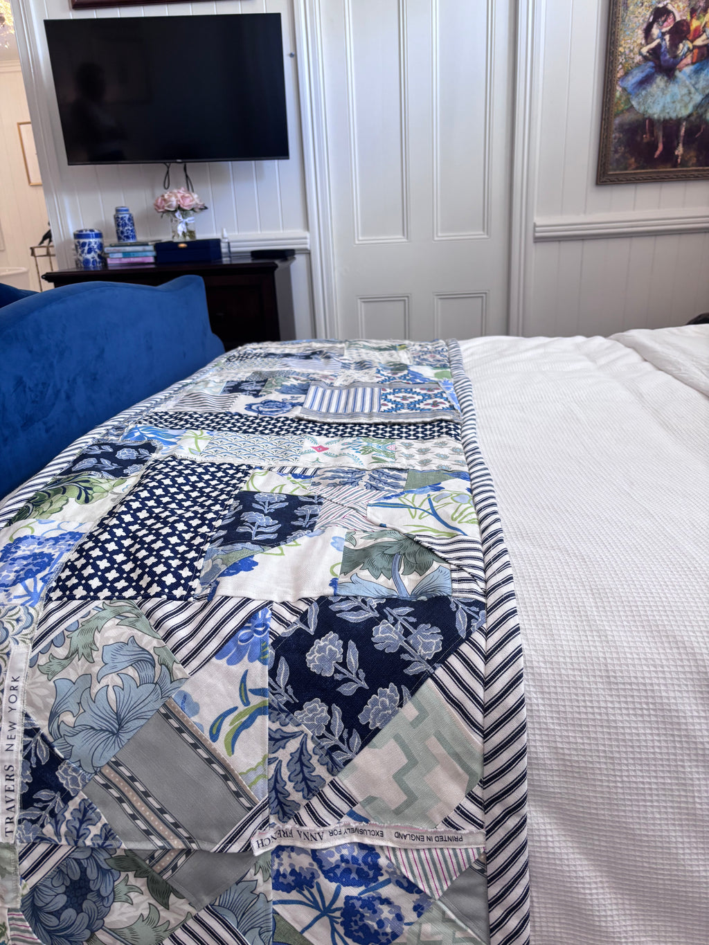 Queen patchwork bed runner