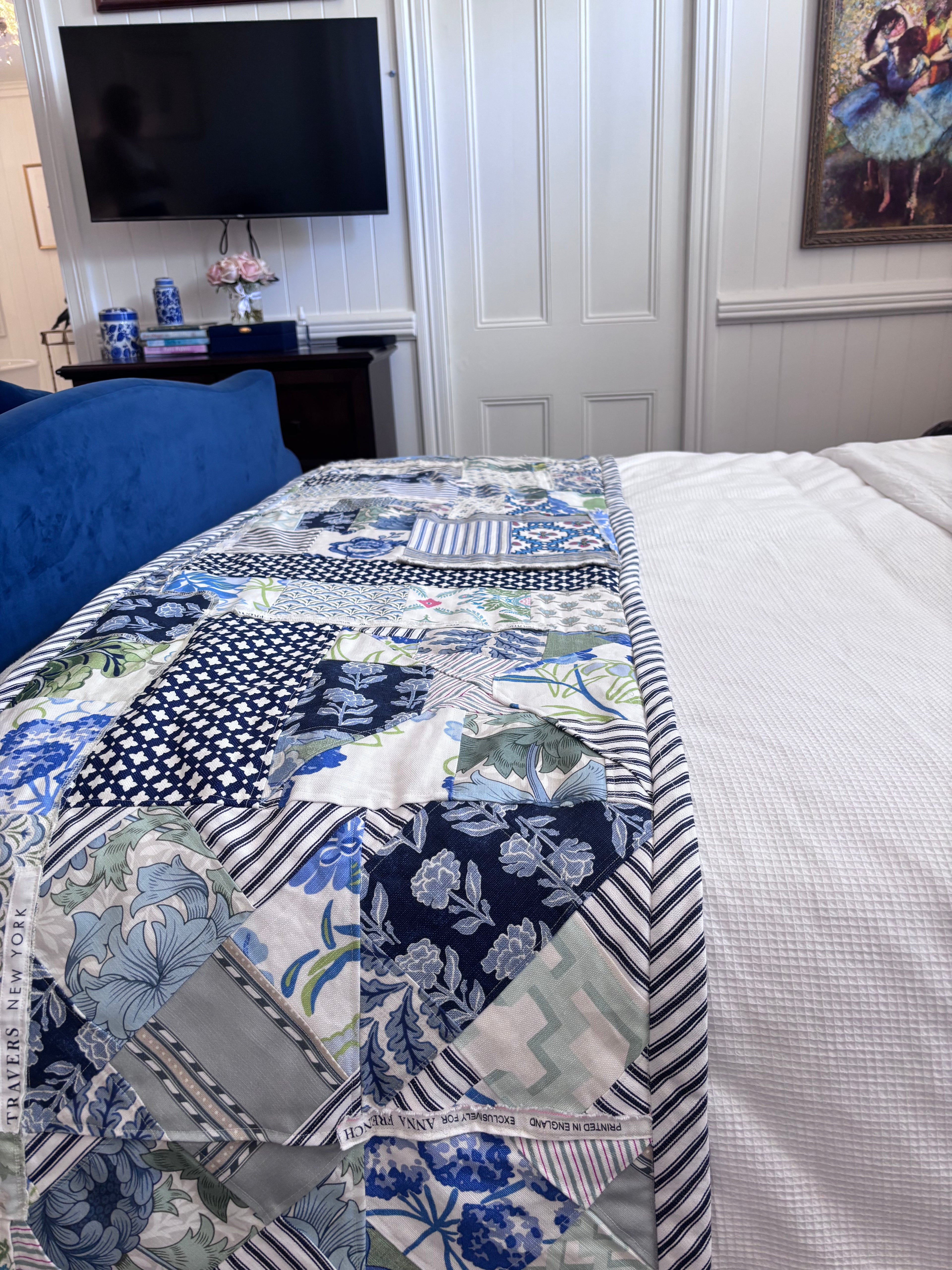 Queen patchwork bed runner