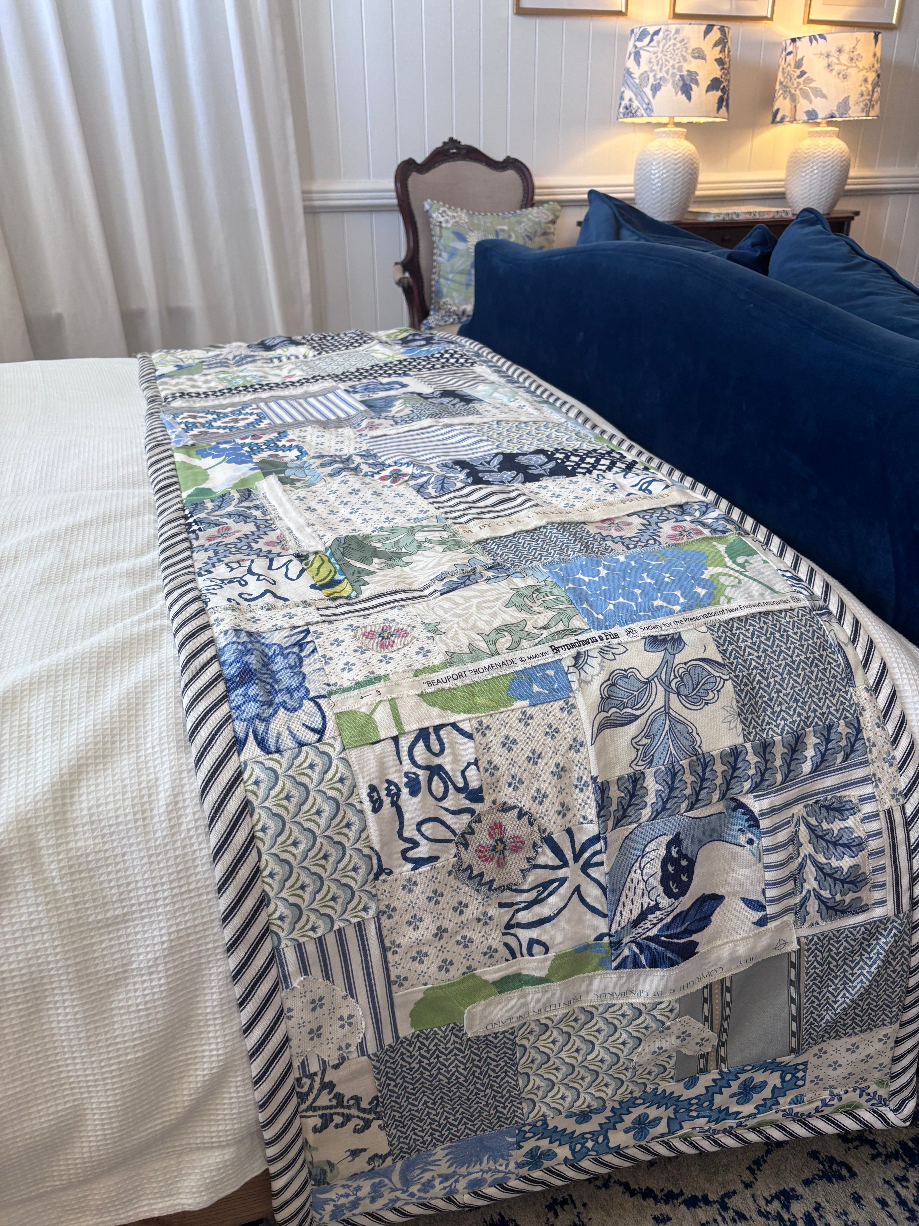 Queen patchwork bed runner