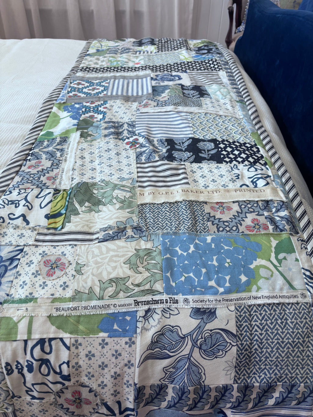 Queen patchwork bed runner