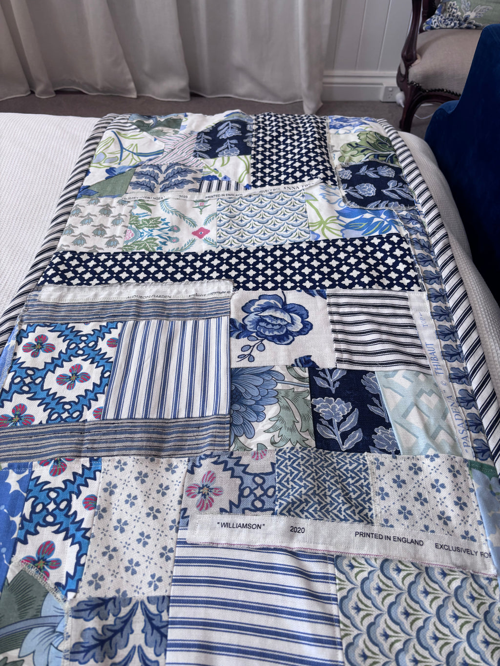 Queen patchwork bed runner