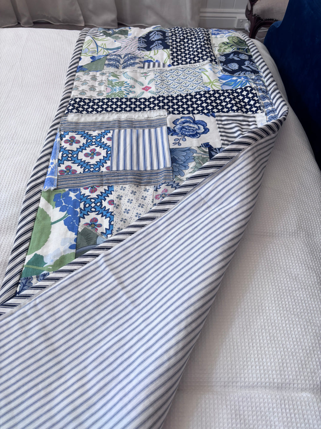 Queen patchwork bed runner