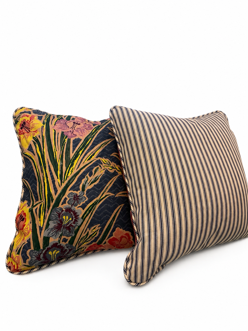 Anna Spiro Gladioli Blue Designer Cushion | 50 x 50cm | Feather Insert Included