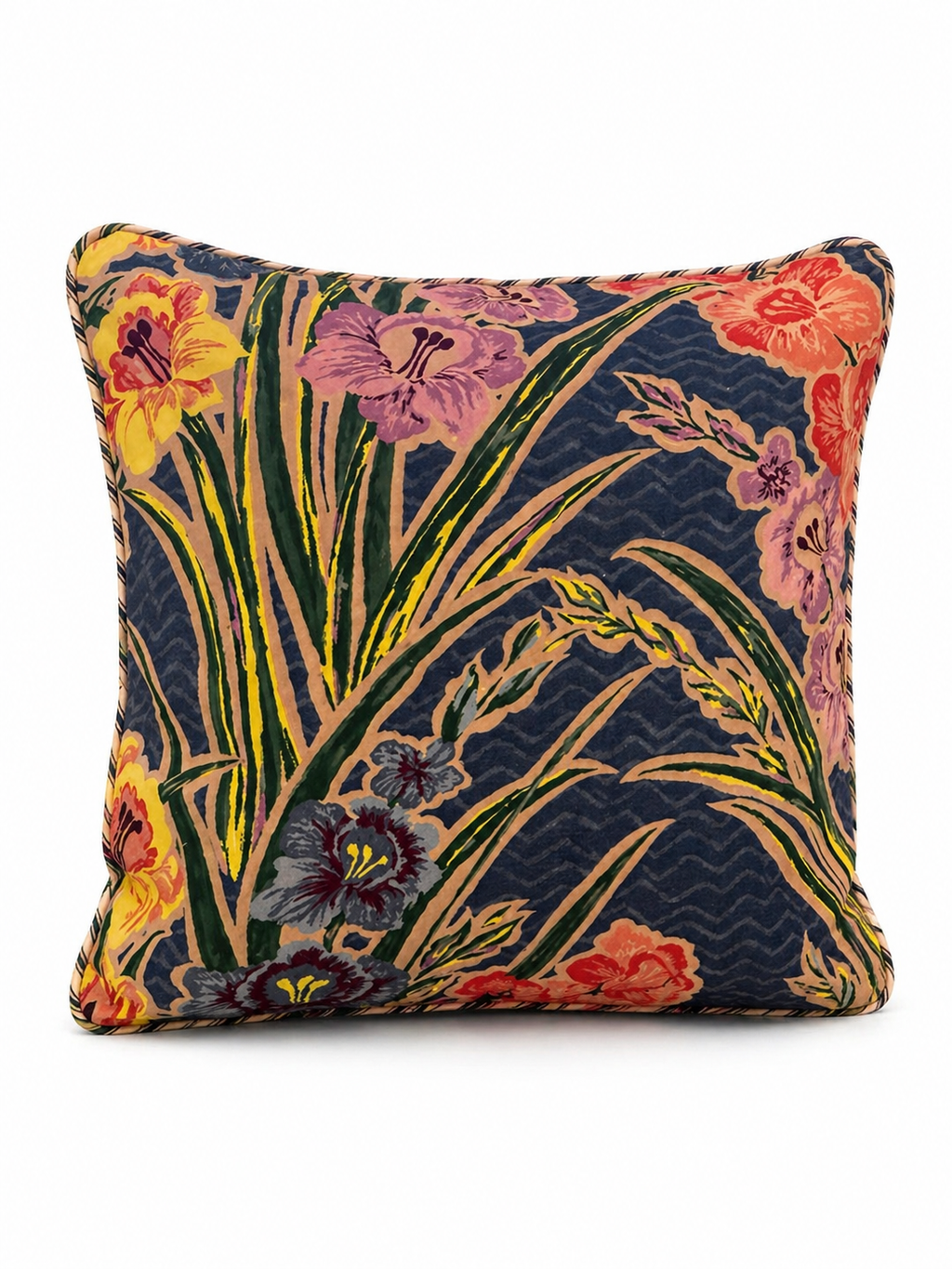 Anna Spiro Gladioli Blue Designer Cushion | 50 x 50cm | Feather Insert Included
