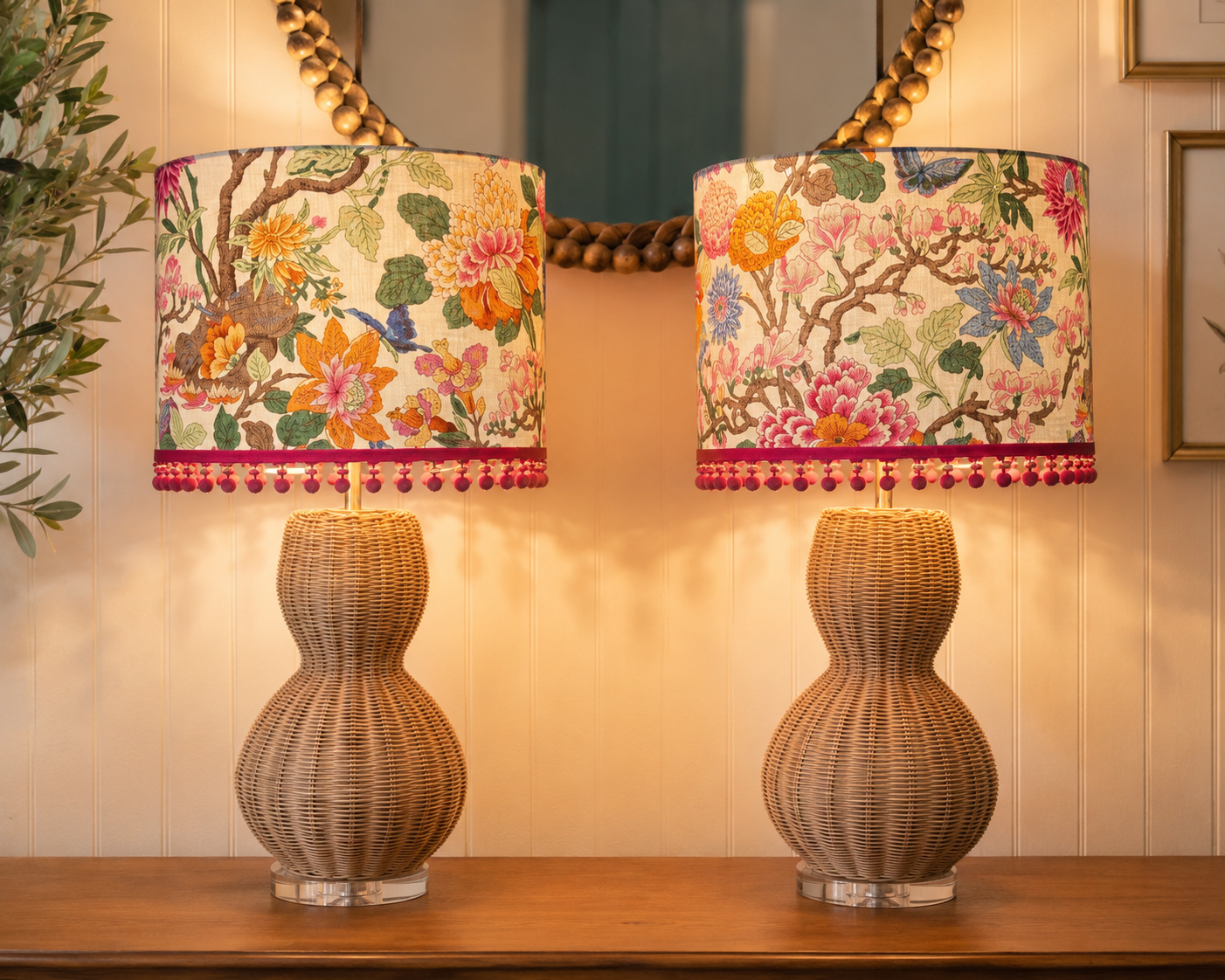 GP & J Baker Little Magnolia Drum Lampshade