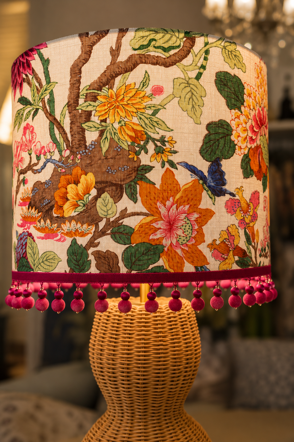 GP & J Baker Little Magnolia Drum Lampshade