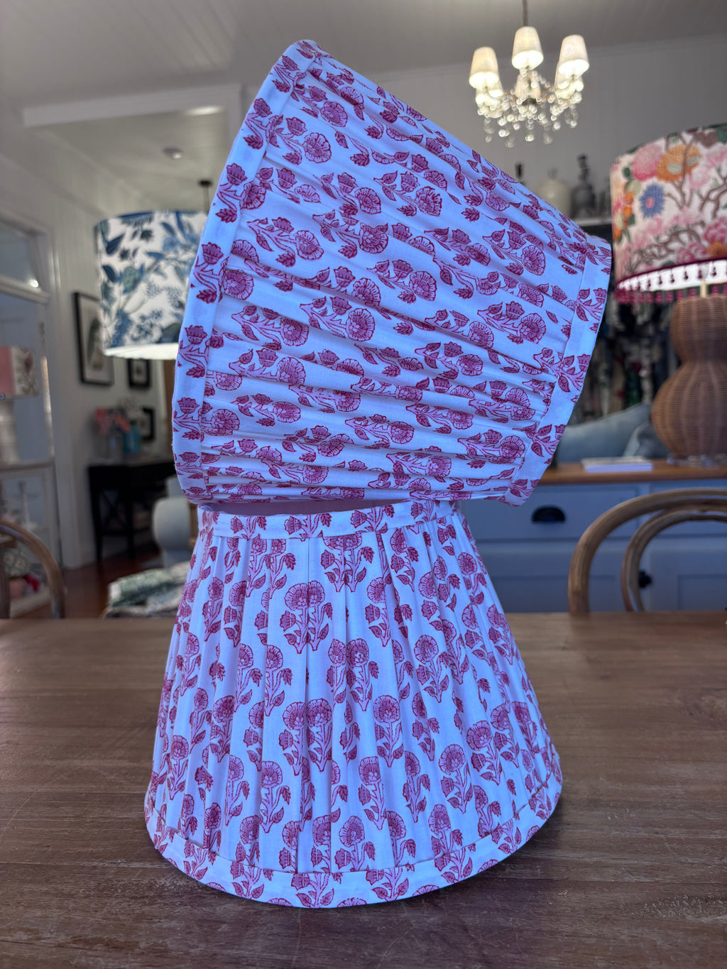 Pink floral Gathered shade
